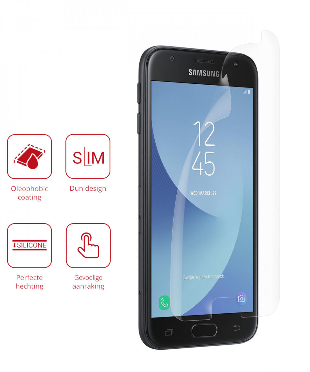 Rosso Samsung Galaxy J3 2017 Ultra Clear Screen Protector Duo Pack afbeelding 2
