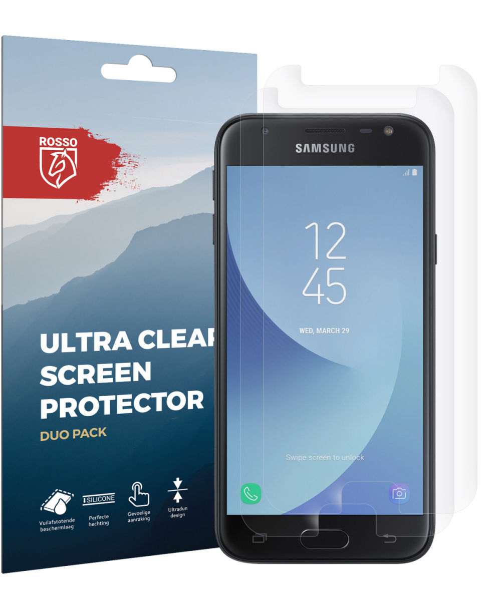 Rosso Samsung Galaxy J3 2017 Ultra Clear Screen Protector Duo Pack afbeelding 10