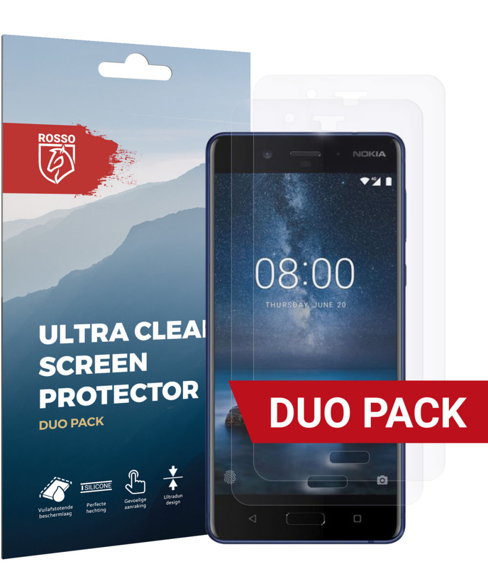 Rosso Nokia 8 Ultra Clear Screen Protector Duo Pack afbeelding 1