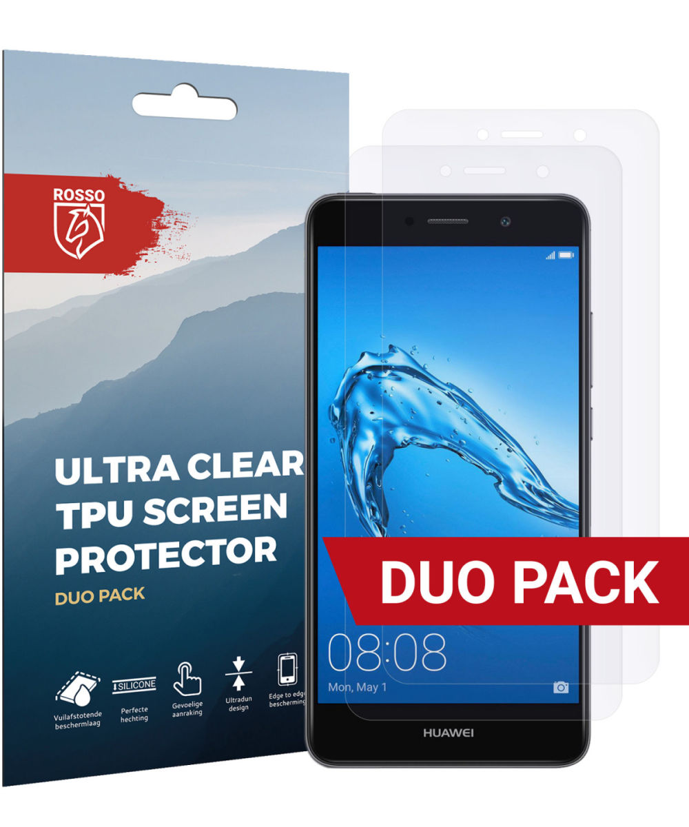 Rosso Huawei Y7 2017 Ultra Clear Screen Protector Duo Pack afbeelding 1