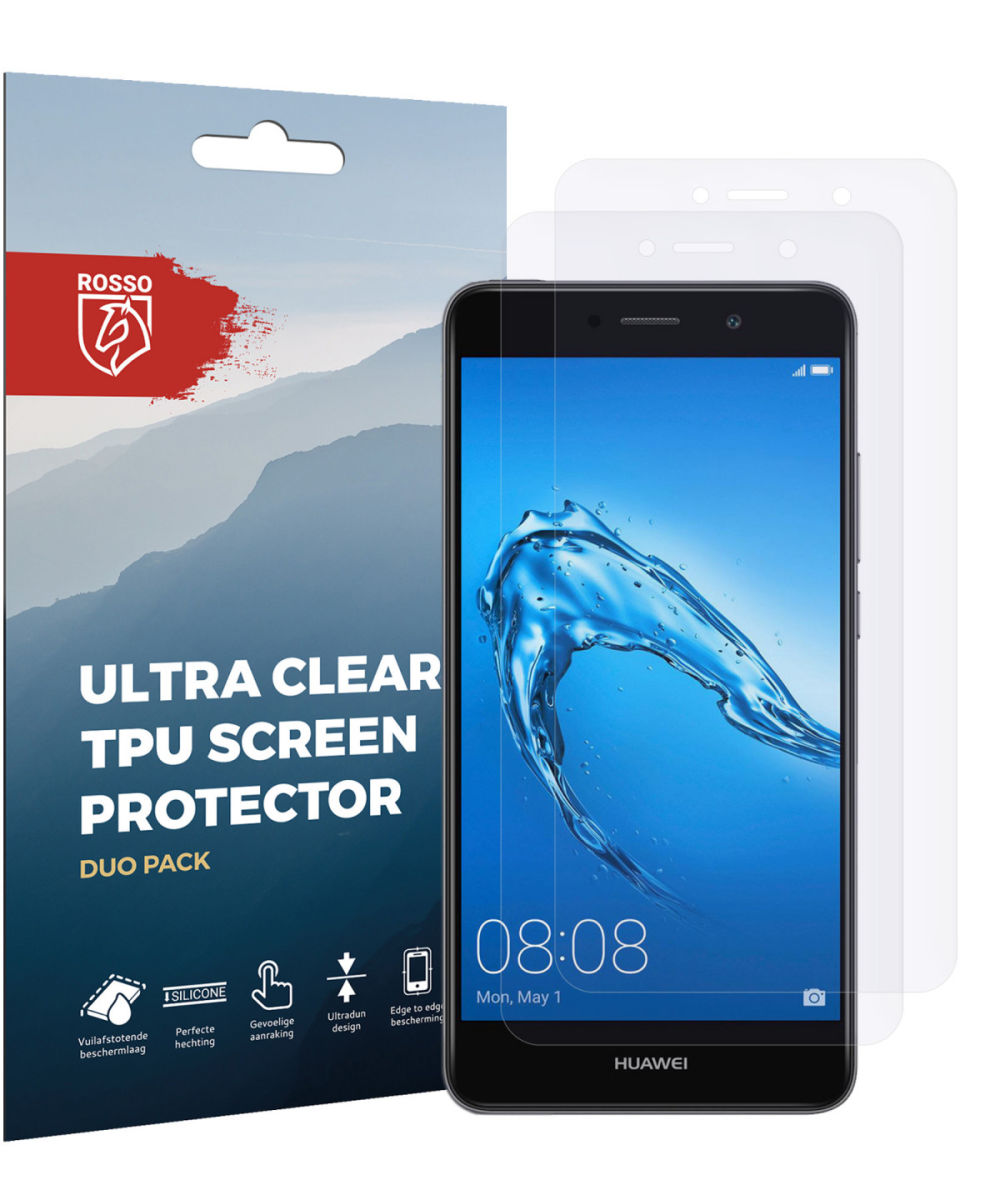 Rosso Huawei Y7 2017 Ultra Clear Screen Protector Duo Pack afbeelding 9