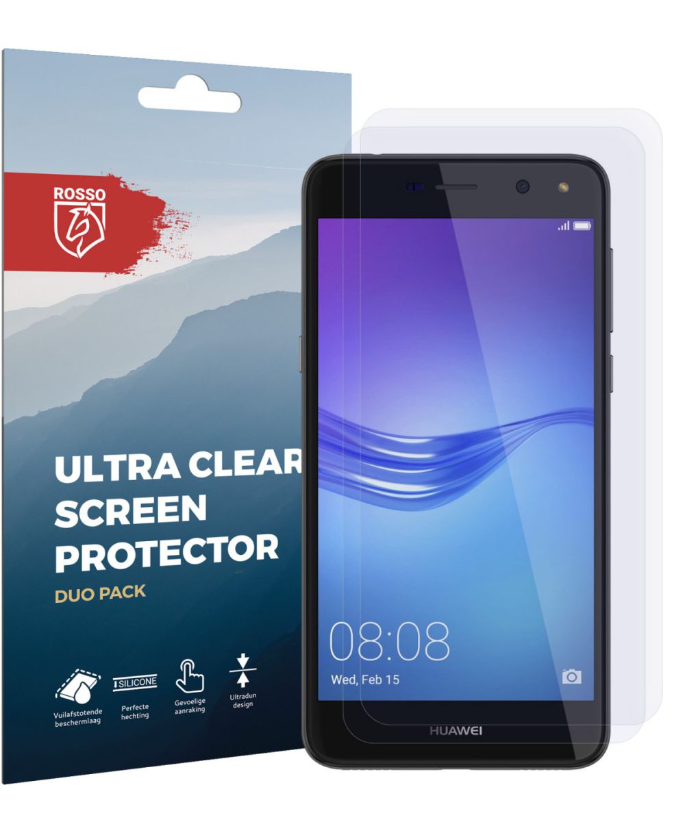 Rosso Huawei Y6 2017 Ultra Clear Screen Protector Duo Pack afbeelding 9