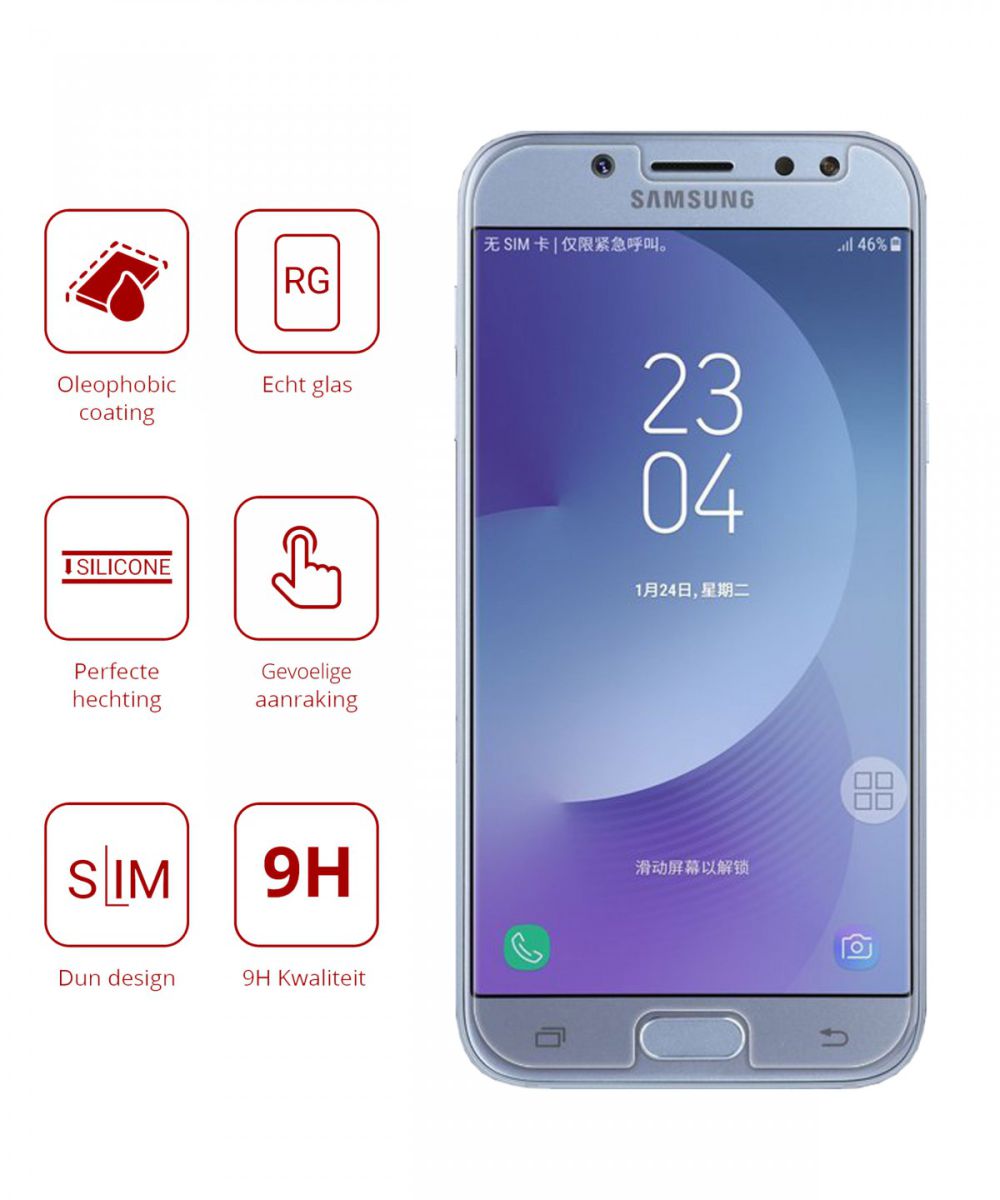 Rosso Samsung Galaxy J7 2017 9H Tempered Glass Screen Protector afbeelding 2
