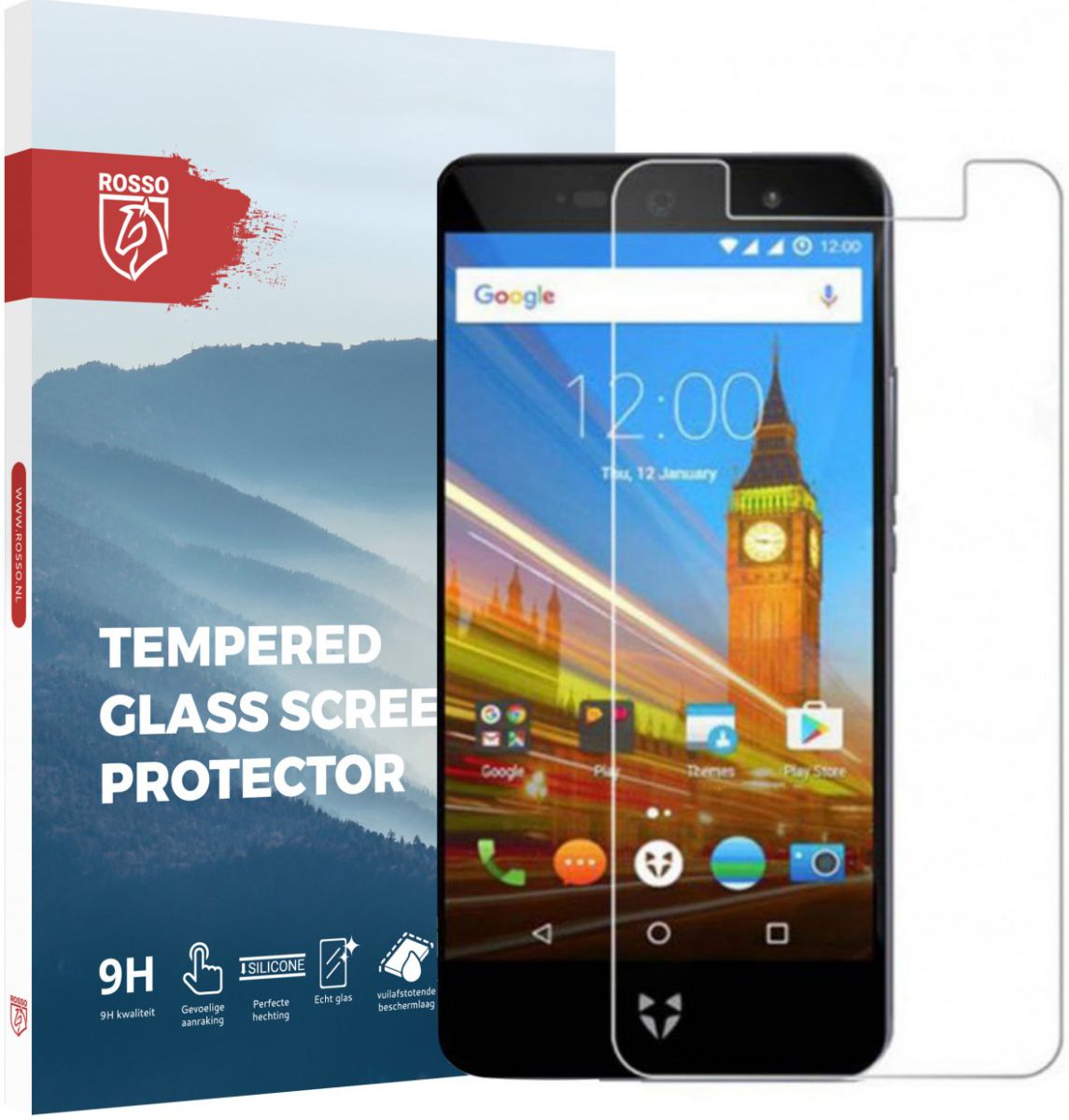 Rosso Wileyfox Swift 2X 9H Tempered Glass Screen Protector afbeelding 1
