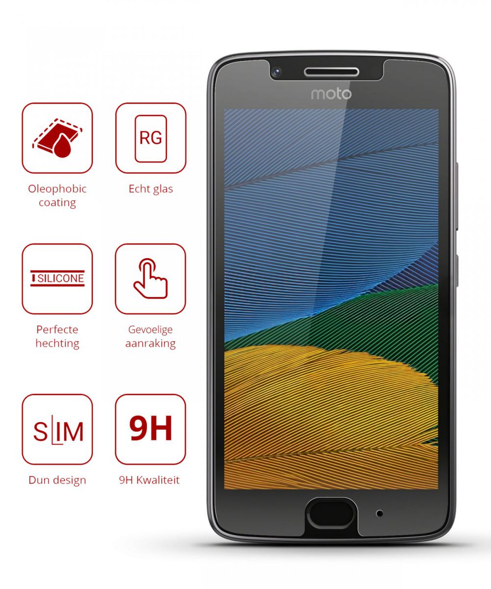 Rosso Motorola Moto G5 9H Tempered Glass Screen Protector afbeelding 2
