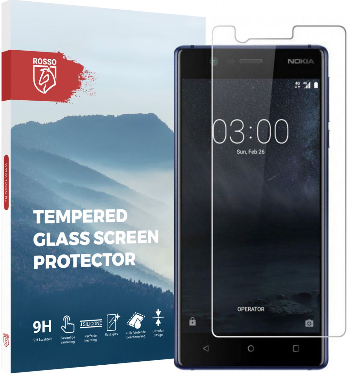 Rosso Nokia 3 9H Tempered Glass Screen Protector afbeelding 1