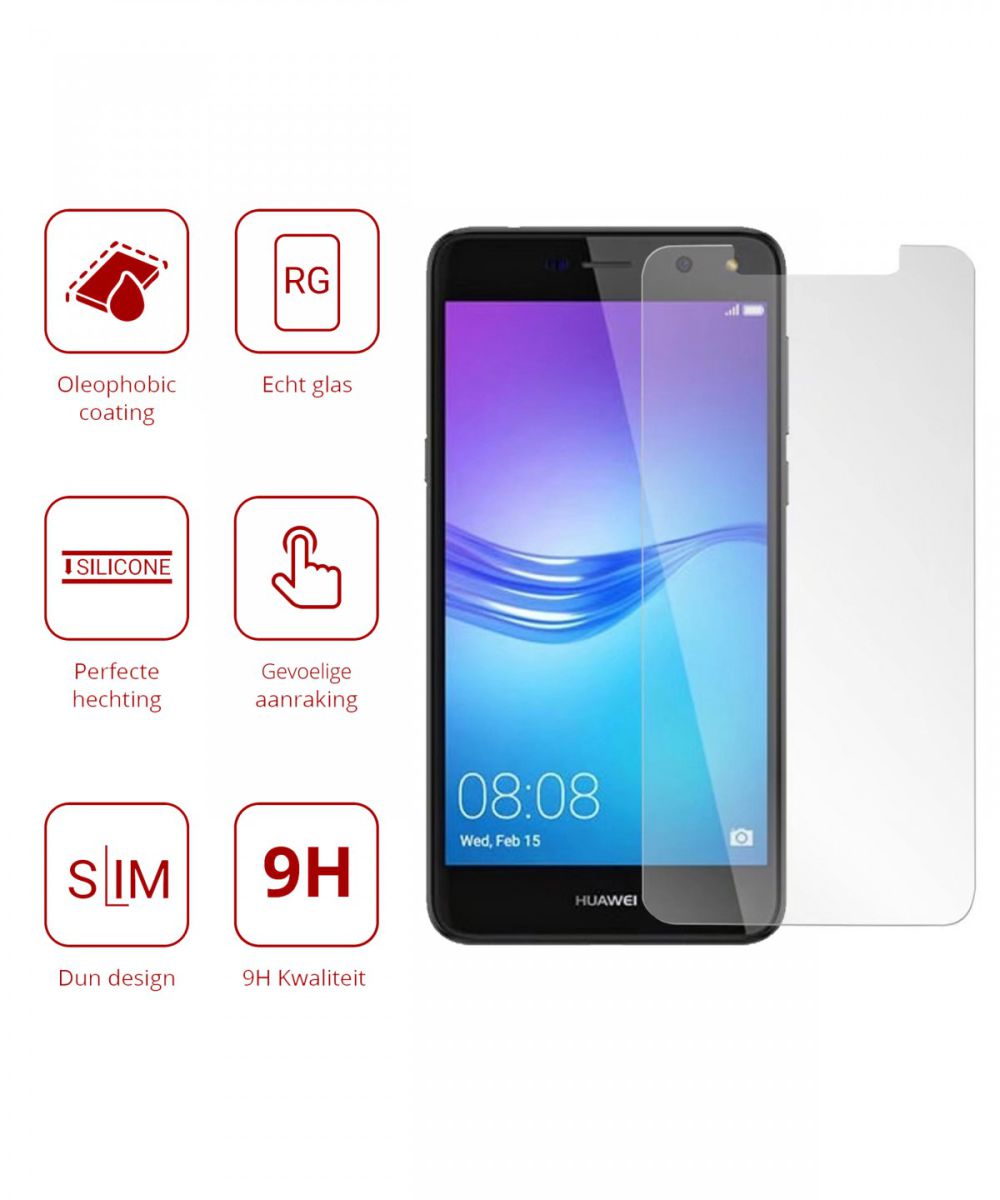 Rosso Huawei Y6 2017 9H Tempered Glass Screen Protector afbeelding 2