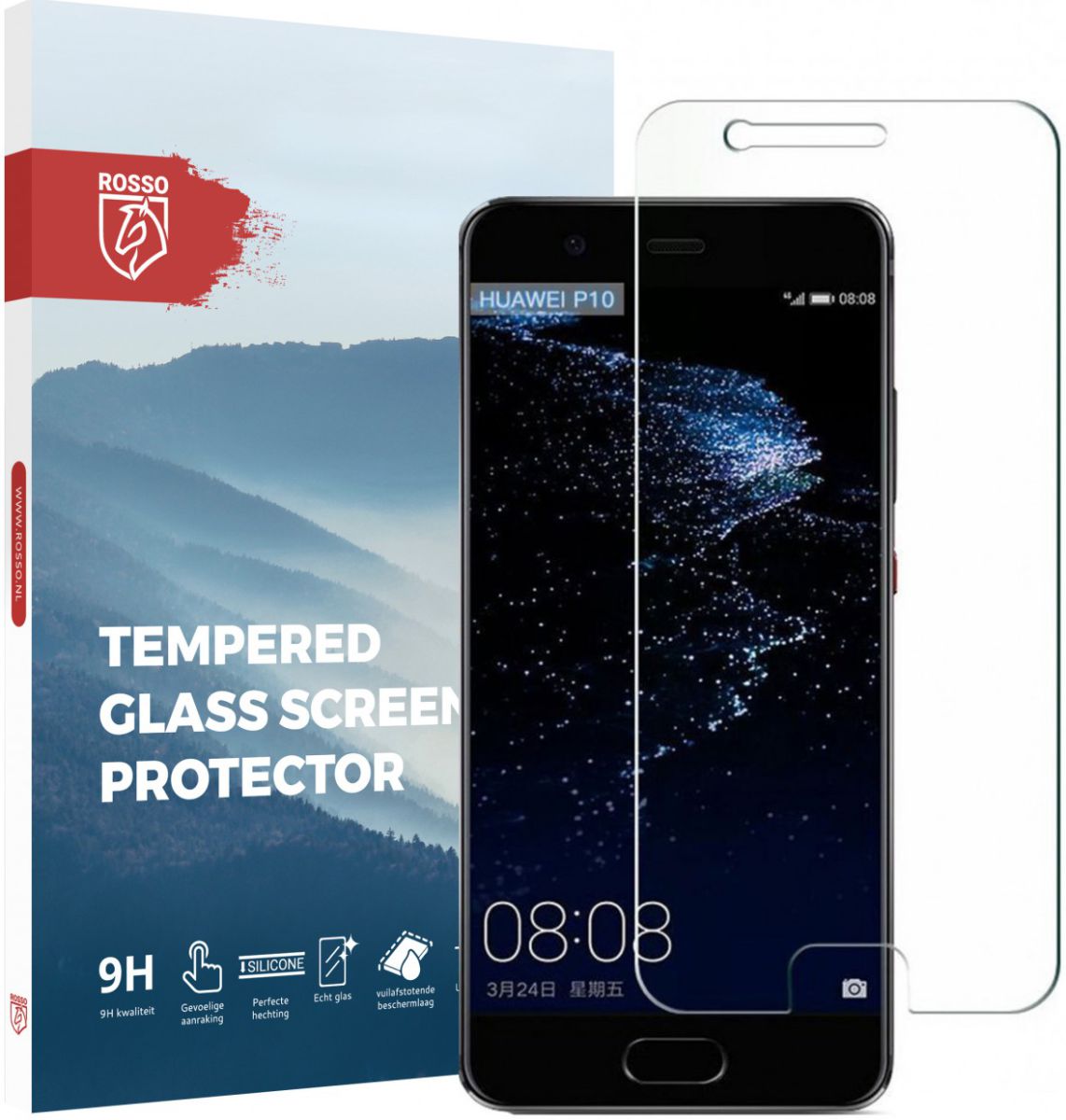 Rosso Huawei P10 9H Tempered Glass Screen Protector afbeelding 1