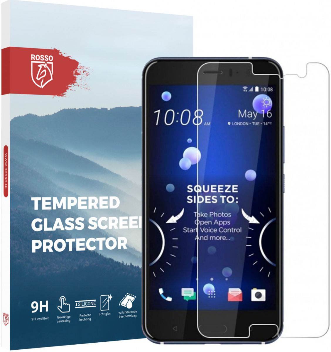 Rosso HTC U11 9H Tempered Glass Screen Protector afbeelding 1