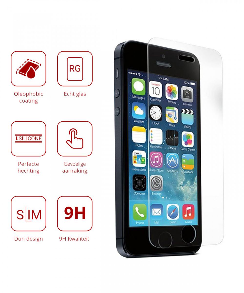 Rosso Apple iPhone 5C / 5S / 5 / SE 9H Tempered Glass Screen Protector afbeelding 2