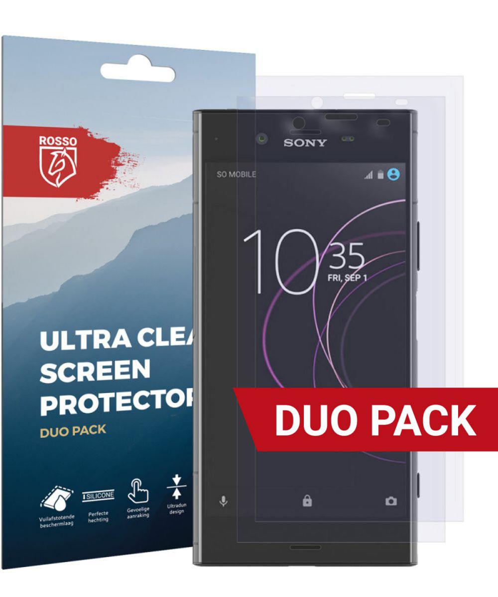 Rosso Sony Xperia XZ1 Ultra Clear Screen Protector Duo Pack afbeelding 1