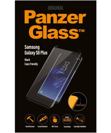 PanzerGlass Samsung Galaxy S8 Plus Case Friendly Screenprotector Zwart Screen Protectors
