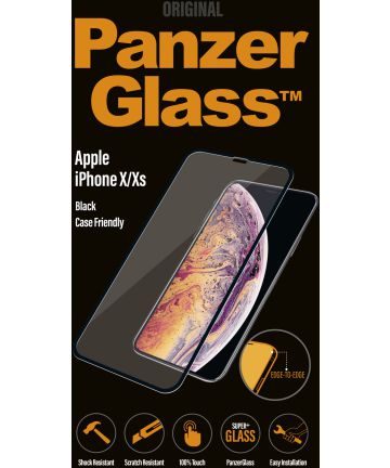 PanzerGlass Apple iPhone X / XS Case Friendly Screenprotector Zwart Screen Protectors