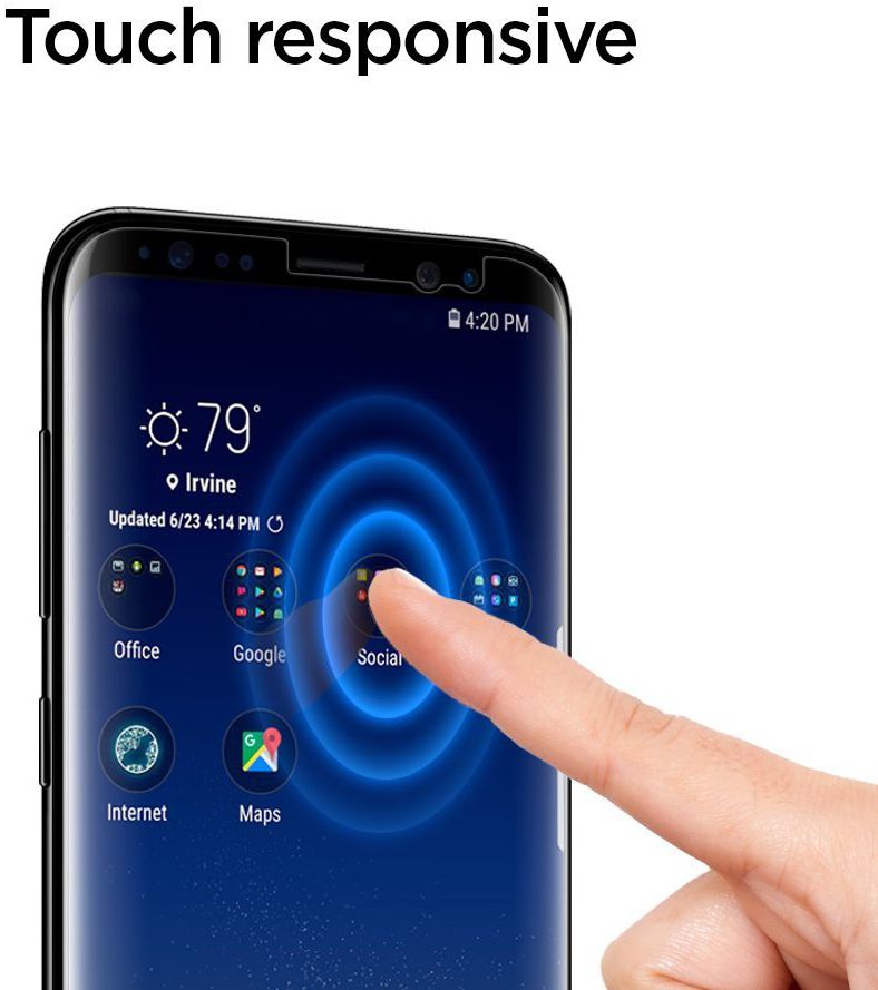 Spigen Curved Galaxy S8 Case Friendly Screen Protector afbeelding 6