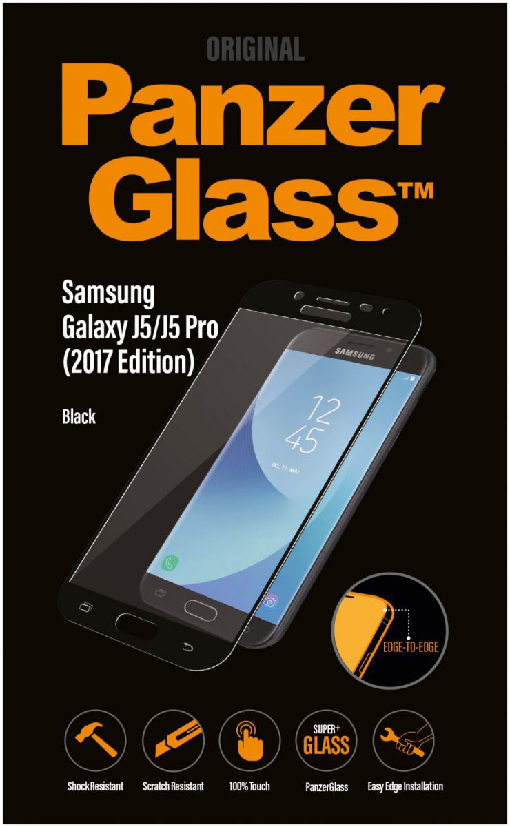 PanzerGlass Samsung Galaxy J5 2017 Edge To Edge Screenprotector Zwart afbeelding 1