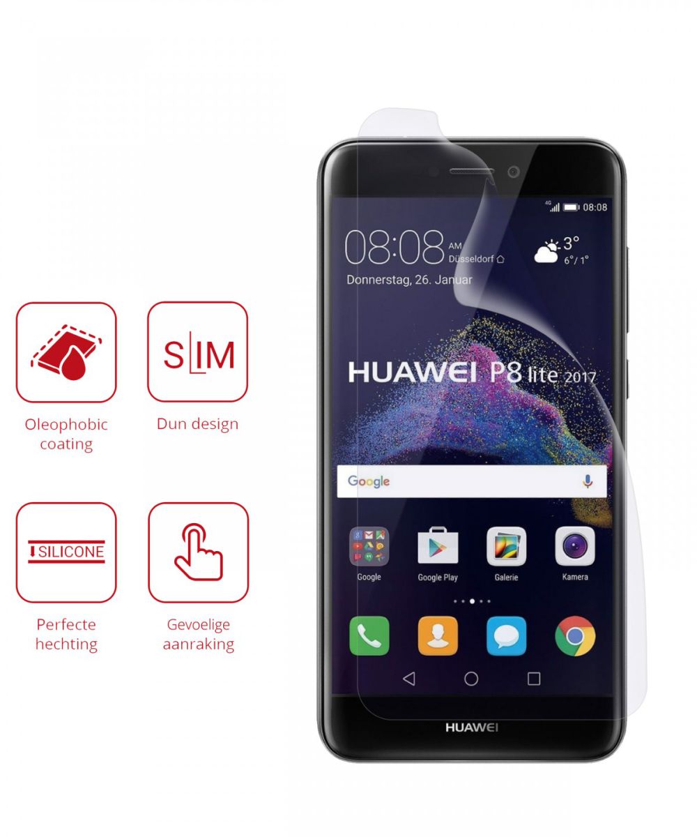 Rosso Huawei P8 Lite (2017) Ultra Clear Screen Protector Duo Pack afbeelding 2