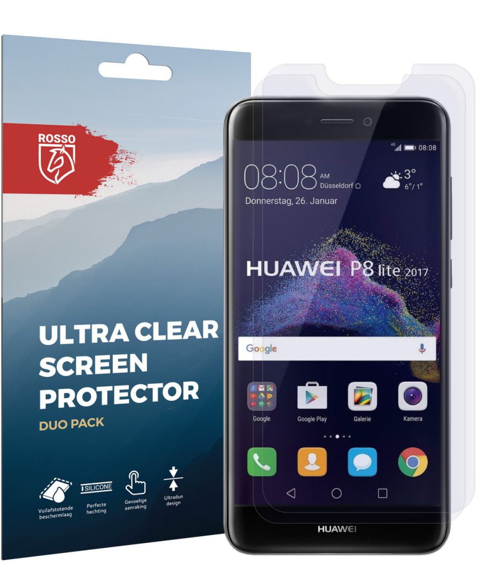 Rosso Huawei P8 Lite (2017) Ultra Clear Screen Protector Duo Pack afbeelding 9