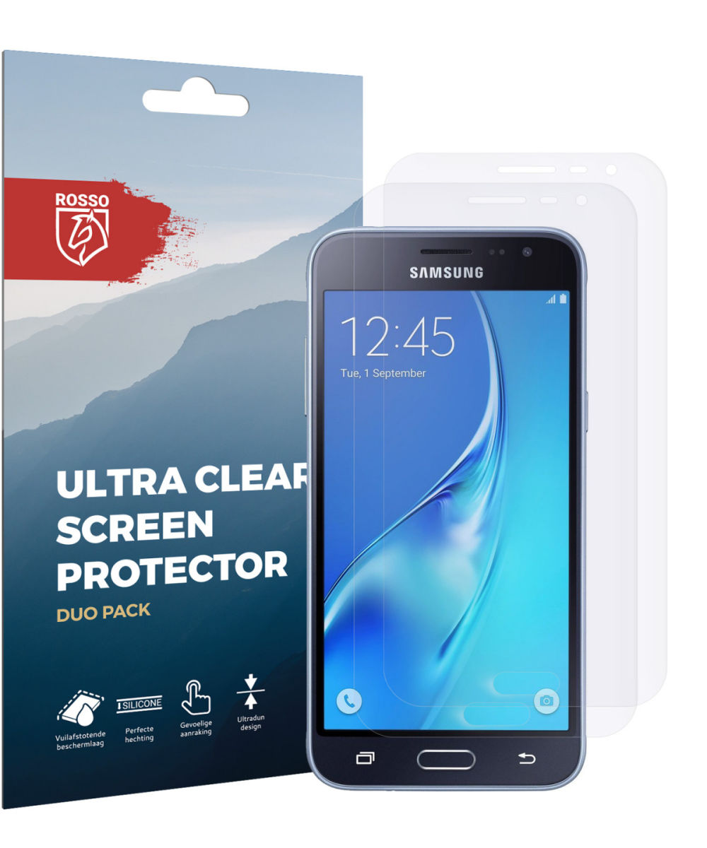 Rosso Samsung Galaxy J3 (2016) Ultra Clear Screen Protector Duo Pack afbeelding 10