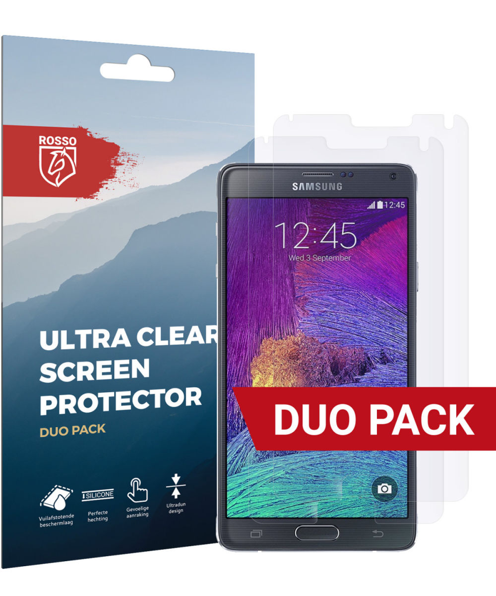 Rosso Samsung Galaxy Note 4 Ultra Clear Screen Protector Duo Pack afbeelding 1