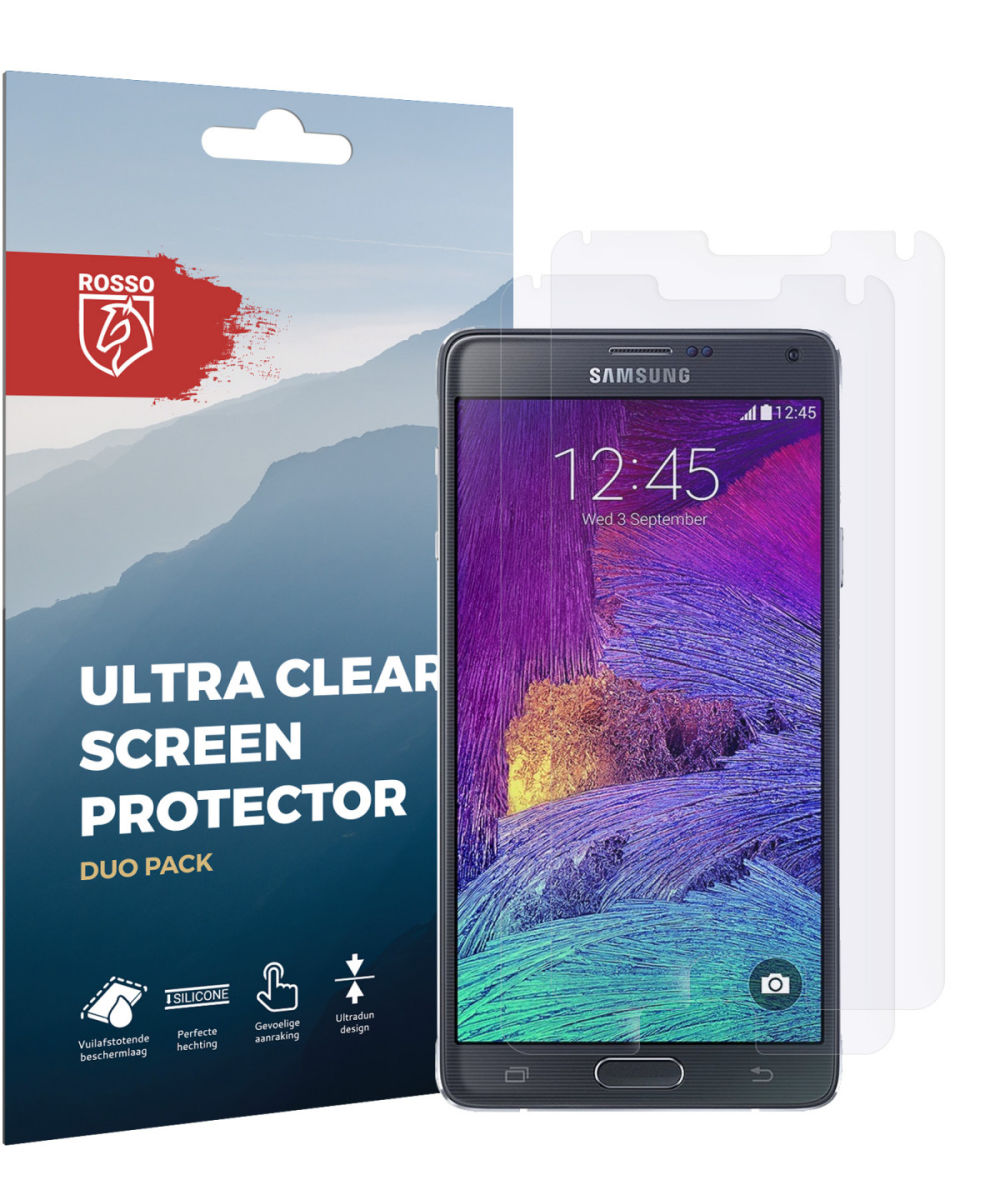 Rosso Samsung Galaxy Note 4 Ultra Clear Screen Protector Duo Pack afbeelding 9
