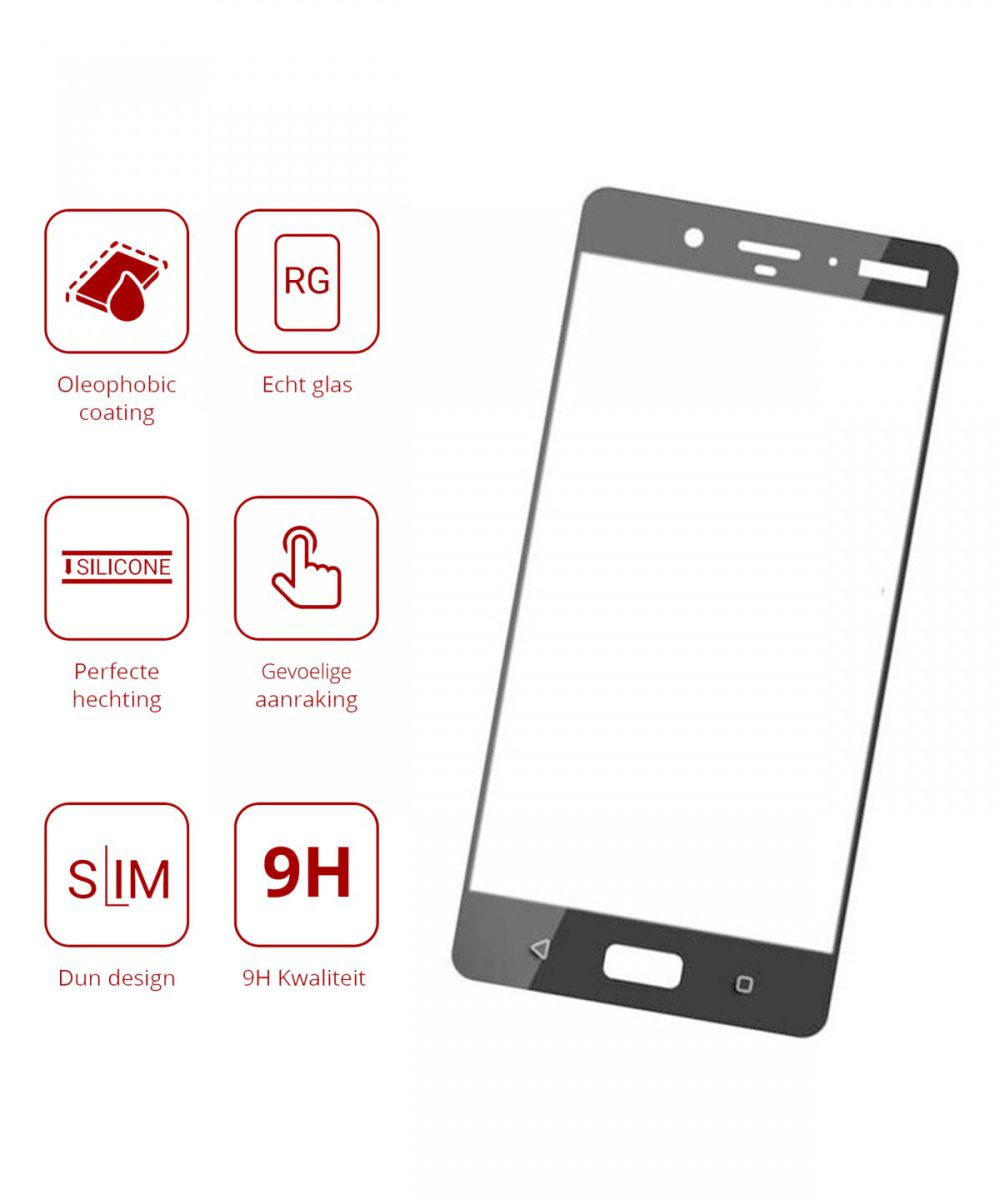 Rosso Nokia 8 9H Tempered Glass Screen Protector Zwart afbeelding 3
