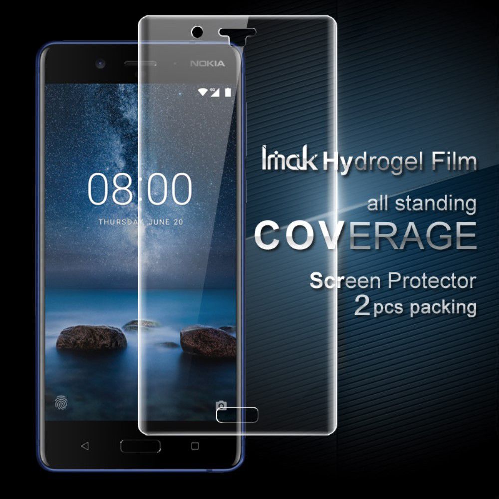 Nokia 8 Volledig Dekkende Screen Protector Ultra Clear (2 Stuks) afbeelding 2