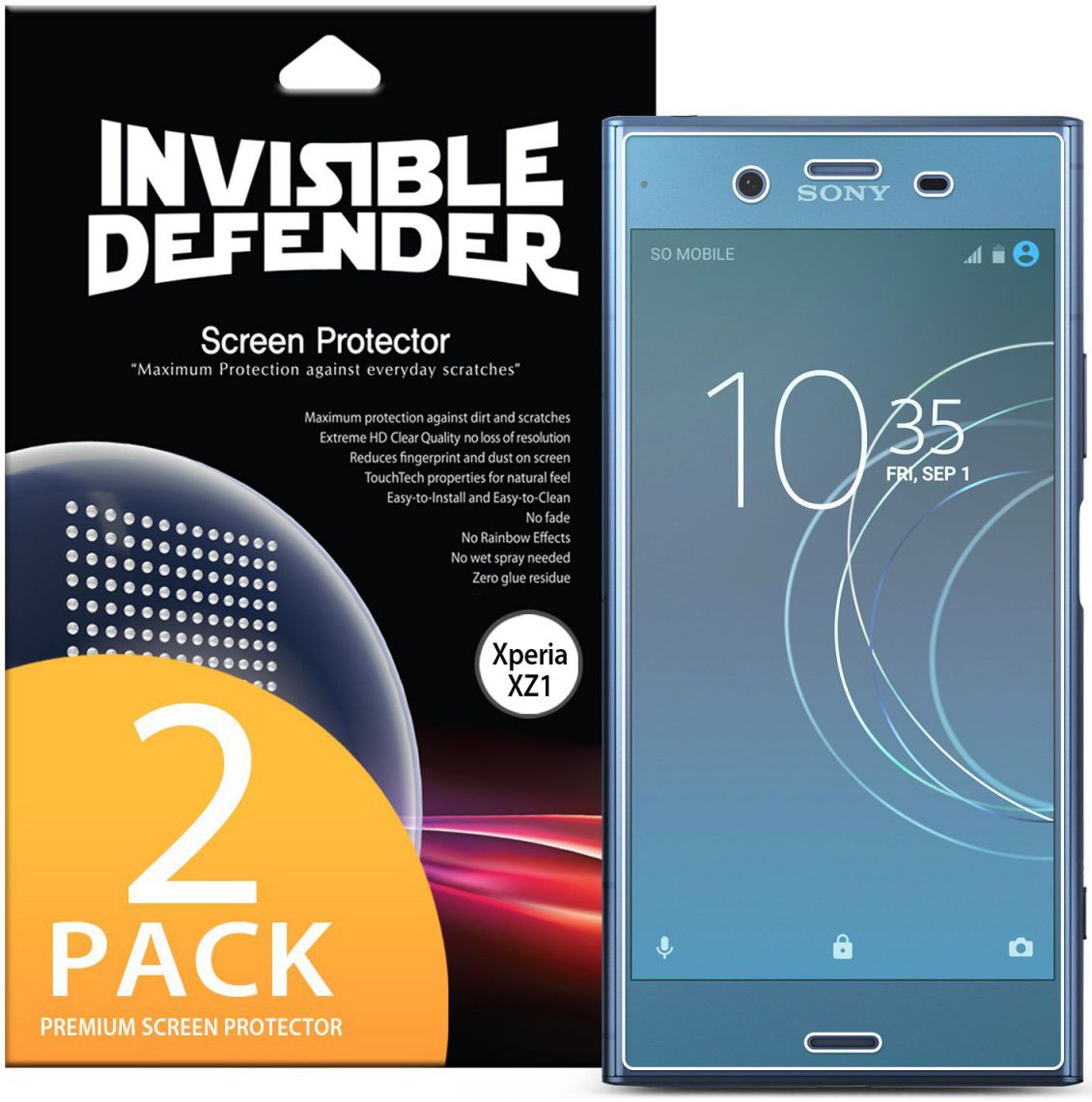 Ringke ID Full Cover Screen Protector Sony Xperia XZ1 [2-Pack] afbeelding 1