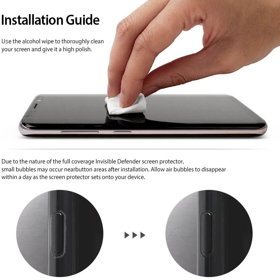 Ringke ID Full Cover Screen Protector Sony Xperia XZ1 [2-Pack] afbeelding 7