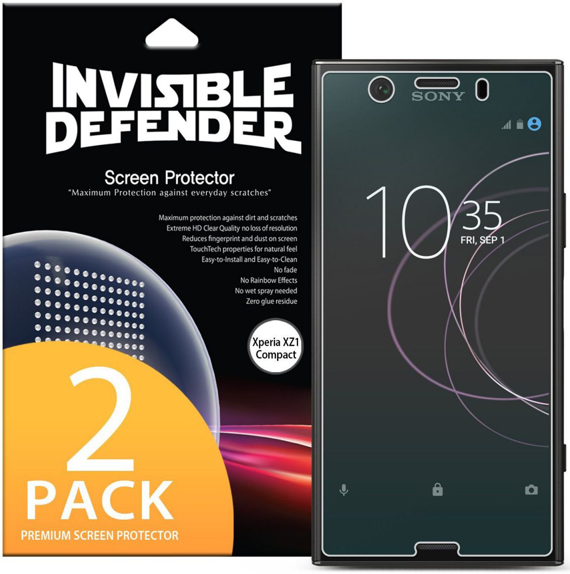 Ringke ID Full Cover Screen Protector Sony Xperia XZ1 Compact [2-Pack] afbeelding 1