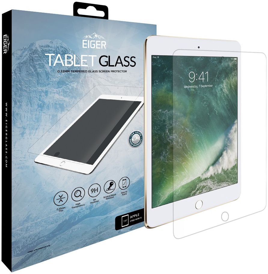 Eiger Apple iPad Mini 4 Tempered Glass Case Friendly Protector Plat afbeelding 1