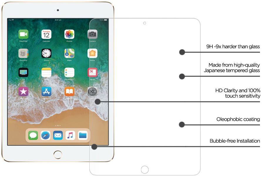 Eiger Apple iPad Mini 4 Tempered Glass Case Friendly Protector Plat afbeelding 5