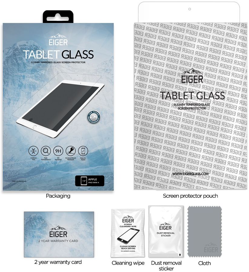 Eiger Apple iPad Mini 4 Tempered Glass Case Friendly Protector Plat afbeelding 9