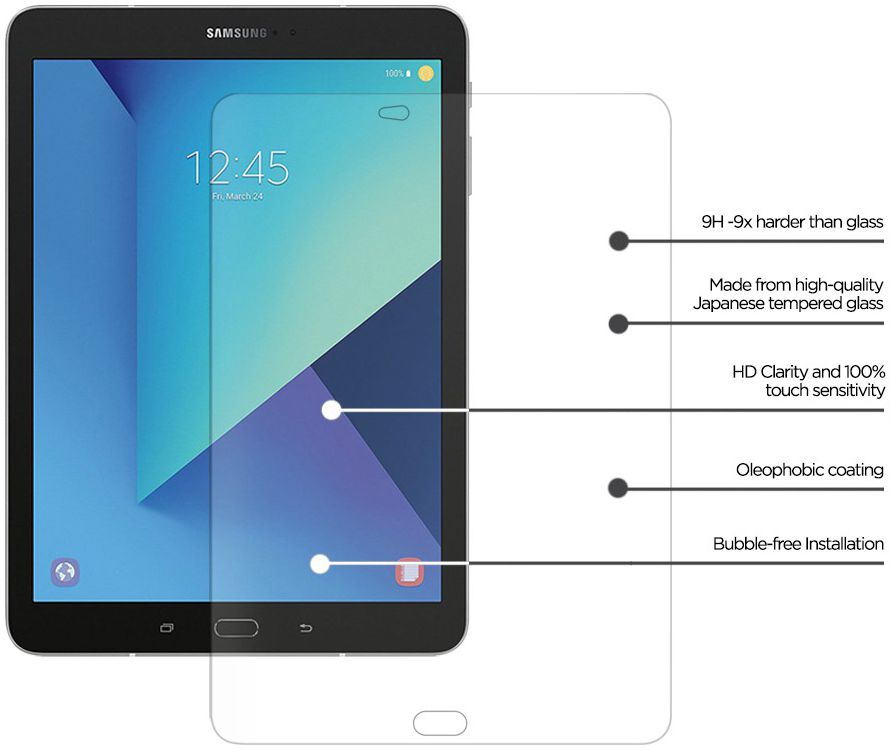 Eiger Tempered Glass Screen Protector Samsung Galaxy Tab S3 afbeelding 4