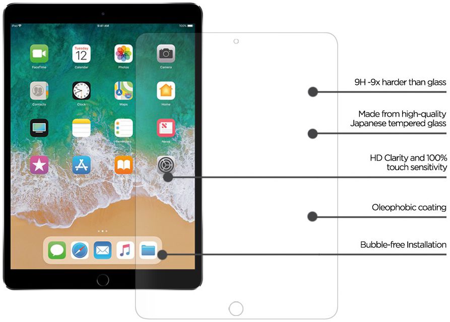 Eiger Apple iPad Air 10.5 / Pro 10.5 Tempered Glass Case Friendly Plat afbeelding 4