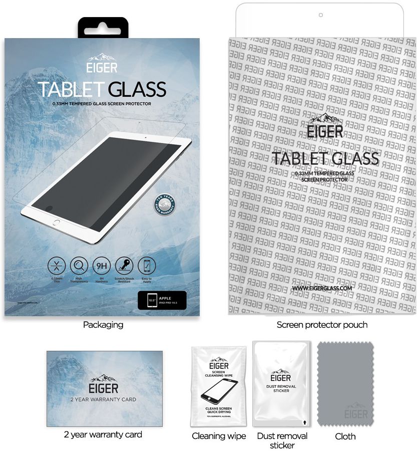 Eiger Apple iPad Air 10.5 / Pro 10.5 Tempered Glass Case Friendly Plat afbeelding 8