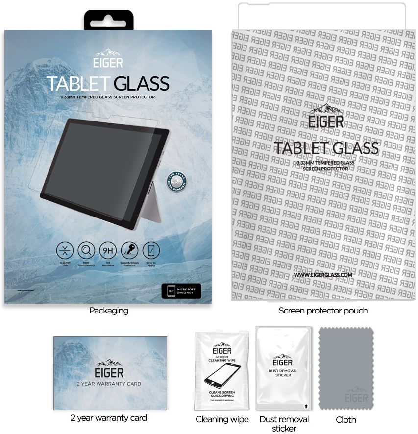 Eiger Microsoft Surface Pro 4 Tempered Glass Case Friendly Plat afbeelding 7
