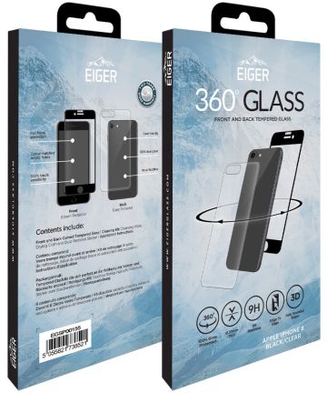Eiger 3D 360 Tempered Glass Screen Protector Apple iPhone 8/7/6(s) Screen Protectors