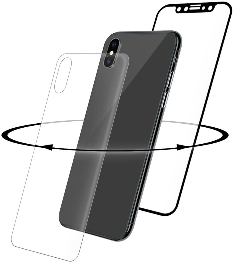 Eiger iPhone X/XS Tempered Glass Case Friendly Protector 360 Gebogen afbeelding 2