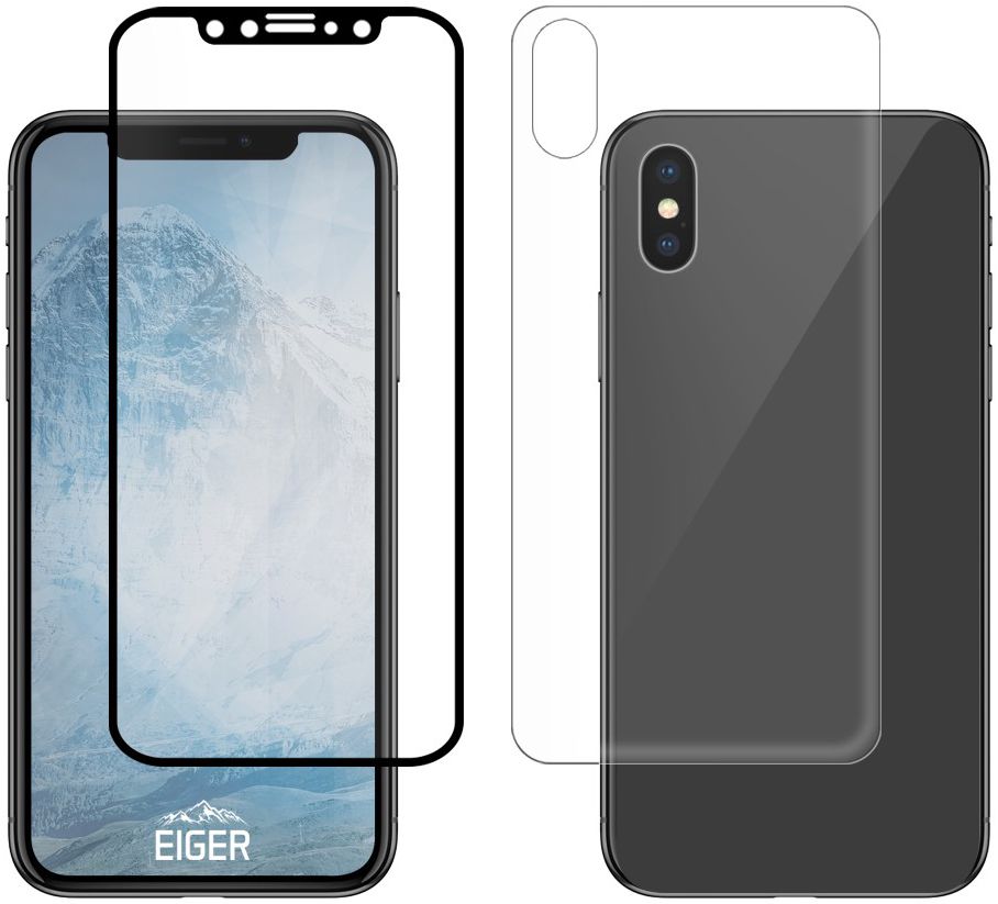Eiger iPhone X/XS Tempered Glass Case Friendly Protector 360 Gebogen afbeelding 3