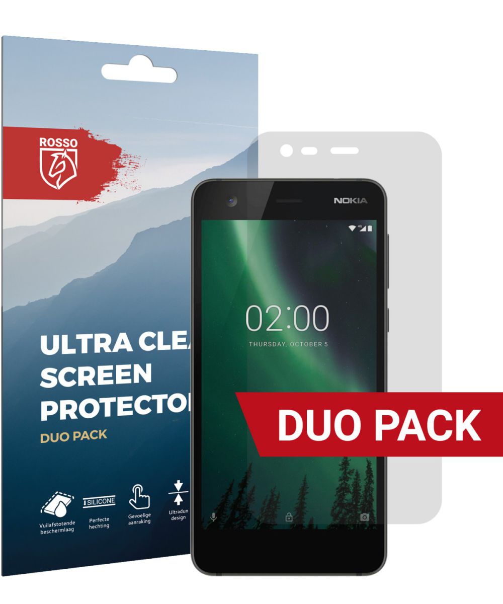 Rosso Nokia 2 Ultra Clear Screen Protector Duo Pack afbeelding 1