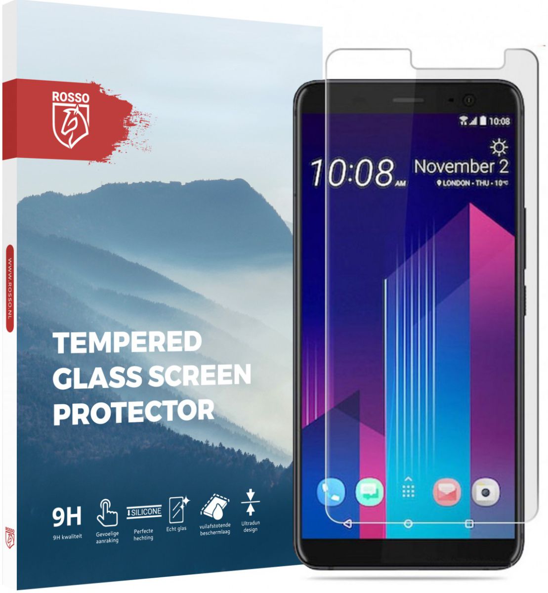 Rosso HTC U11 Plus 9H Tempered Glass Srceen Protector afbeelding 1