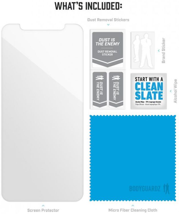 BodyGuardz Pure 2 Clear ScreenGuardz Apple iPhone X / XS afbeelding 6