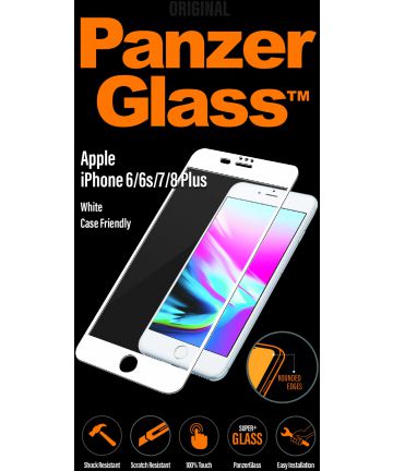 PanzerGlass Case Apple iPhone 8 Plus Case Friendly Screenprotector Wit Screen Protectors