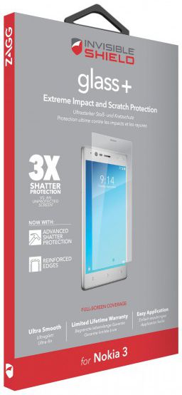 InvisibleSHIELD Glass+ Tempered Glass Nokia 3 afbeelding 1