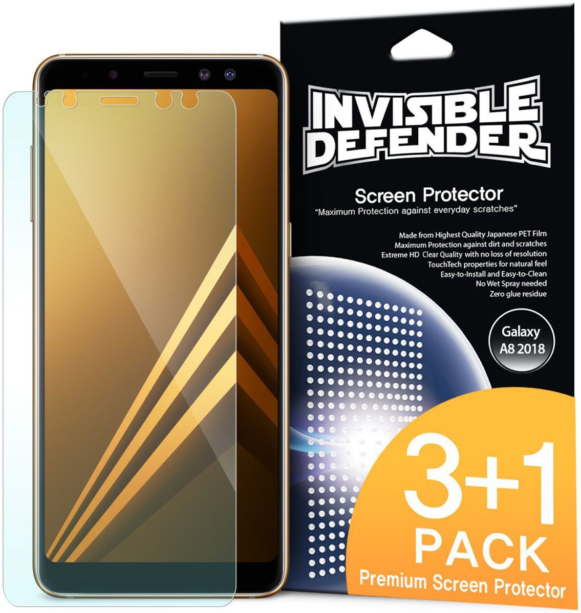 Ringke Invisible Defender Samsung Galaxy A8 2018 Screen Protector afbeelding 1