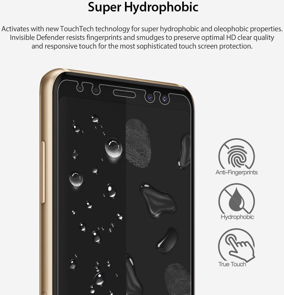 Ringke Invisible Defender Samsung Galaxy A8 2018 Screen Protector afbeelding 3
