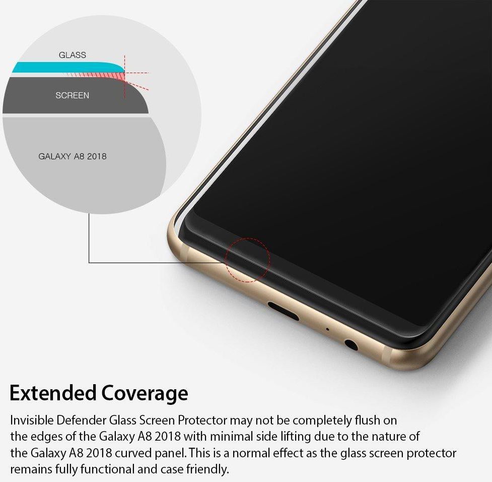 Ringke ID Glass 0.33mm Samsung Galaxy A8 2018 (3-Pack) afbeelding 7