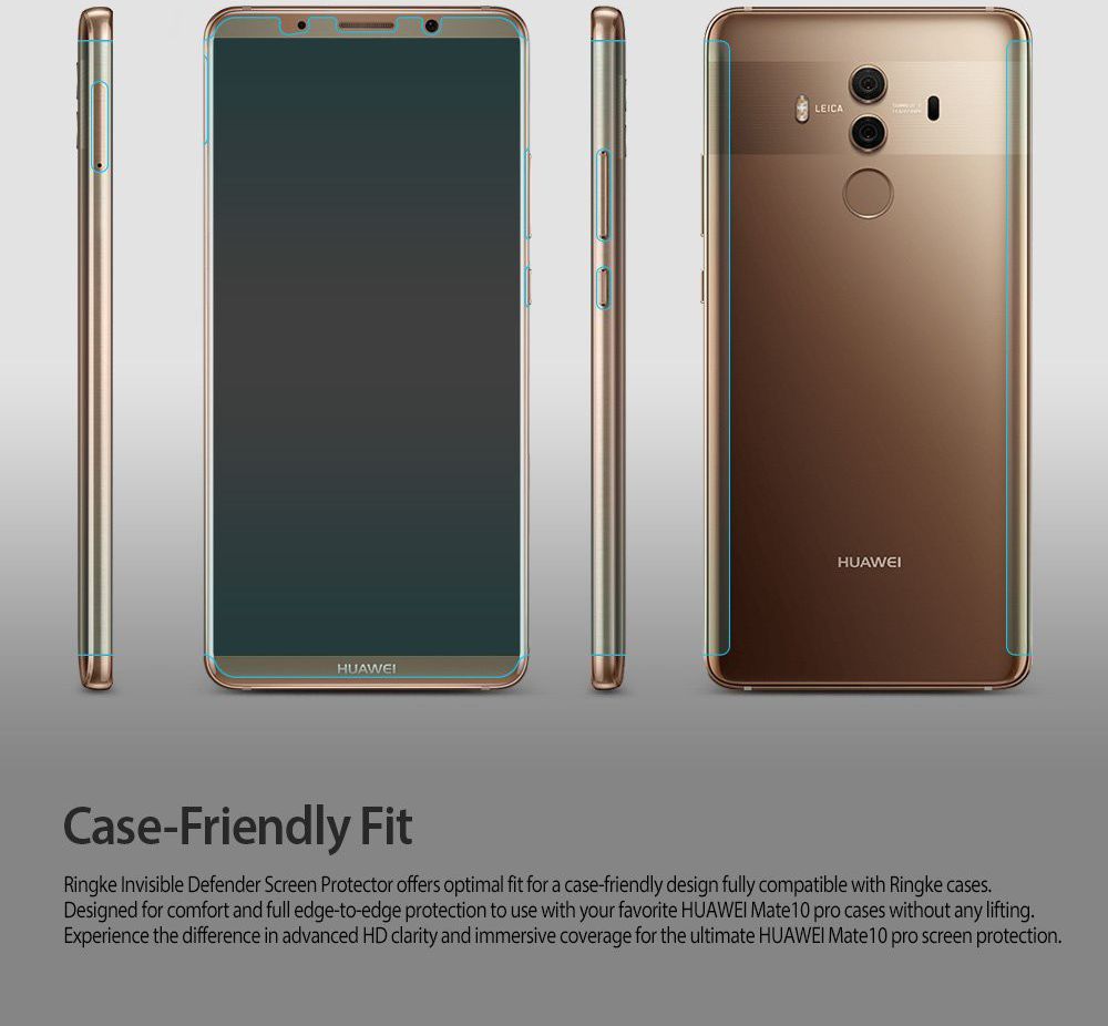 Ringke ID Full Coverage Screen Protector Huawei Mate 10 Pro [2-Pack] afbeelding 6