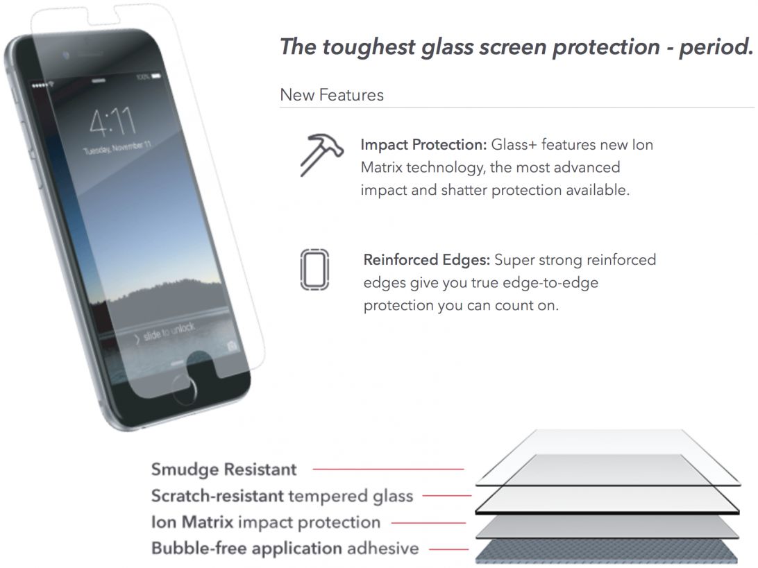 ZAGG InvisibleShield Glass + Full Body met Hoesje Apple iPhone 8 Wit afbeelding 9
