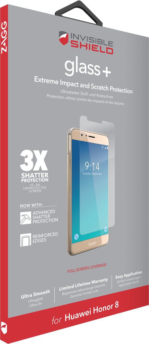 InvisibleSHIELD Glass+ Tempered Glass Honor 8 afbeelding 1